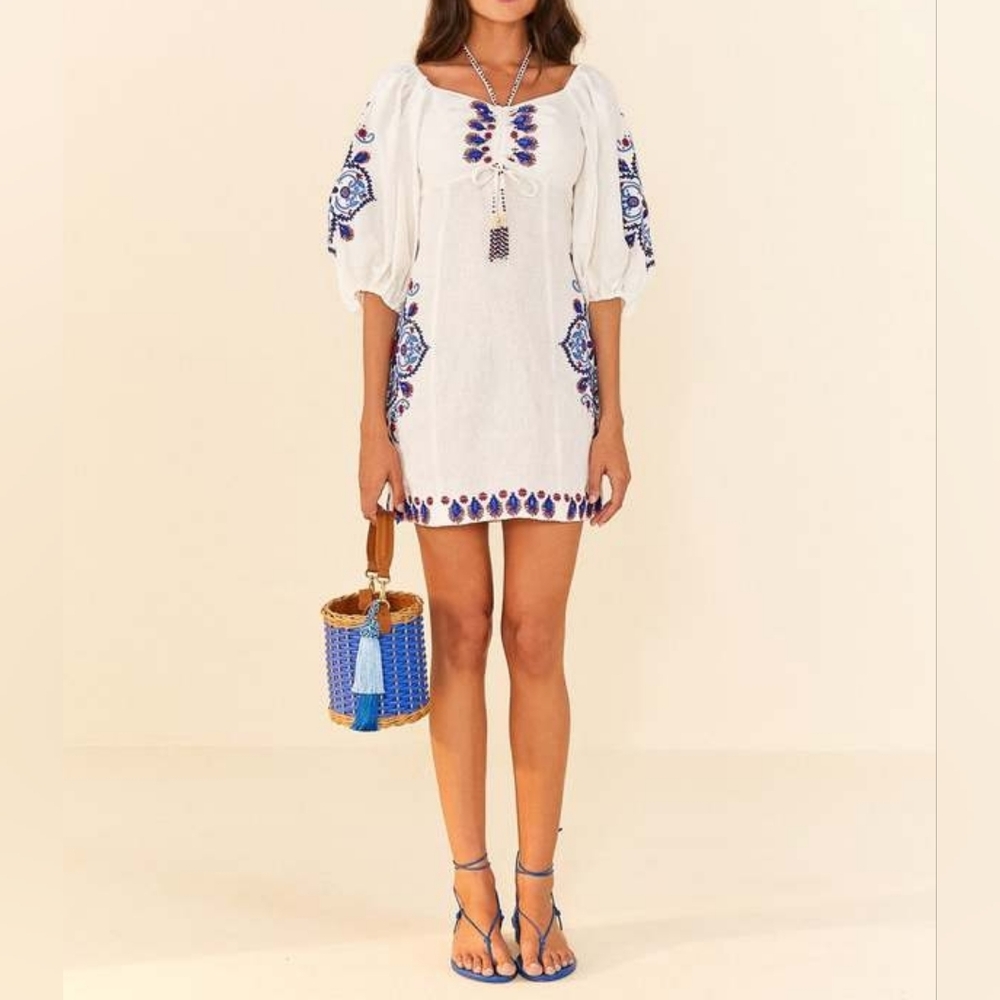 NWT FARM RIO | $285 Embroidered Embellished Mini Dress - Picture 7 of 16